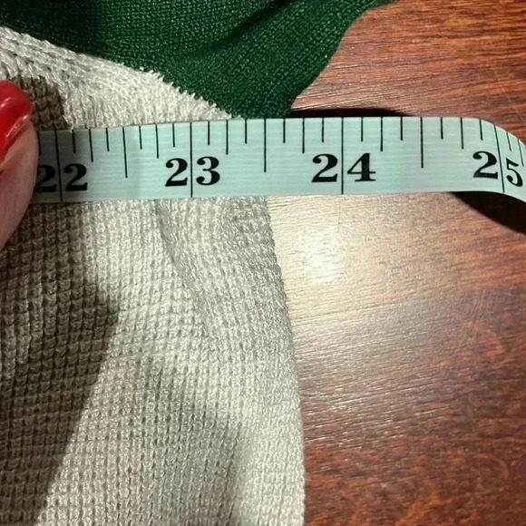 Evolution Womens Hoodie XXL Forest Green Gray Waffle Knit Pullover Hi-Lo Hem New - Picture 11 of 13